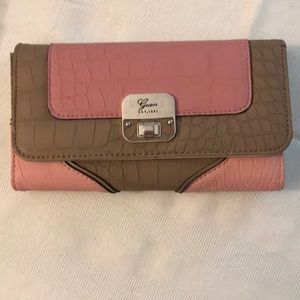 Guess two tone pink  and tan wallet